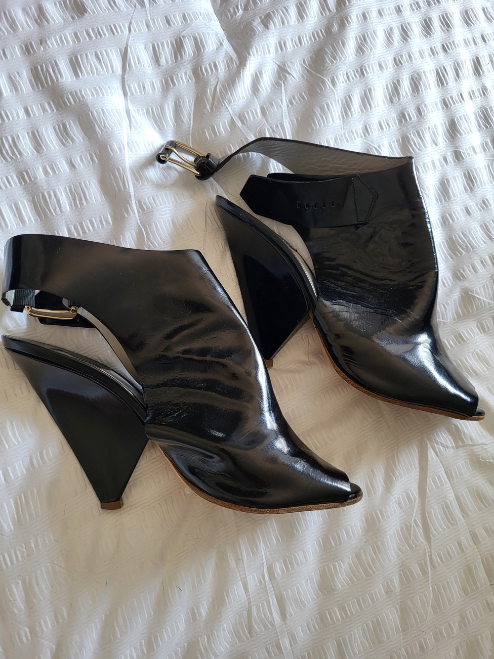 Chloe Black Patent Leather Slingback Heels 8